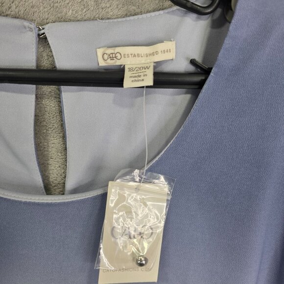 Womens Cato Blue Gradient Ombré A-Line Dress Sleeveless Keyhole Back Size 18/20W - Picture 3 of 9